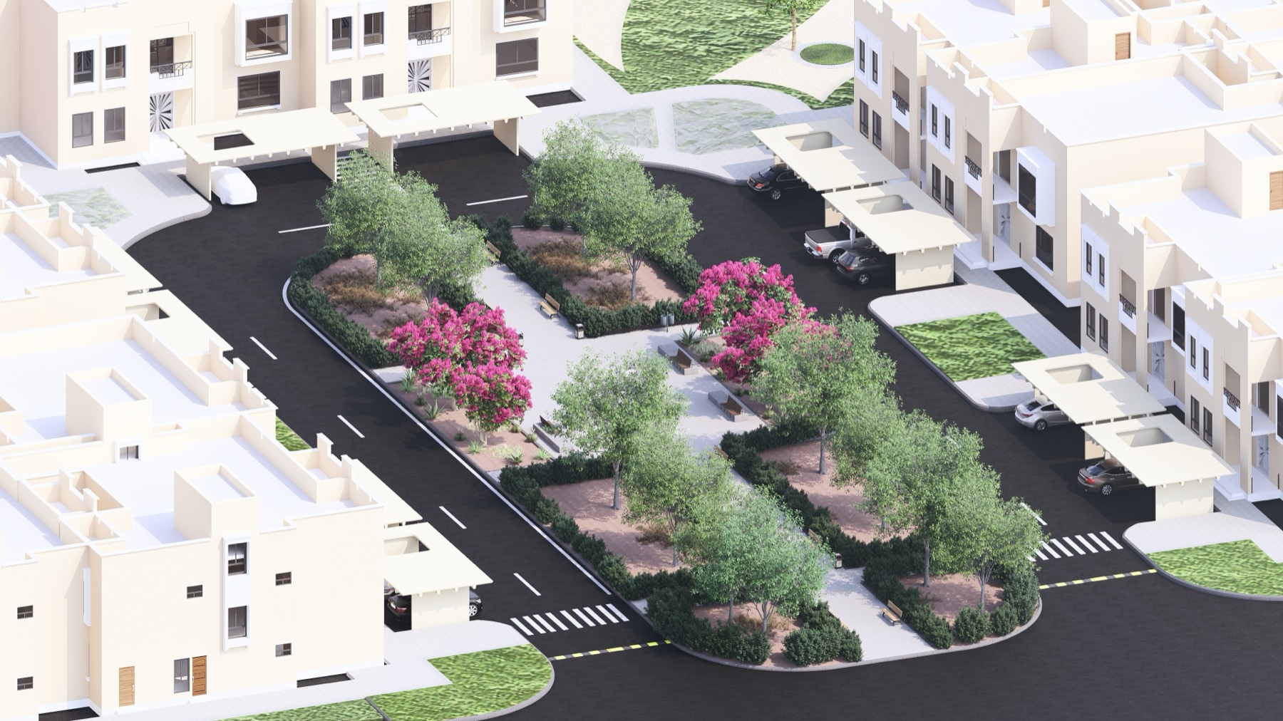 Aerial of a shaded rest node