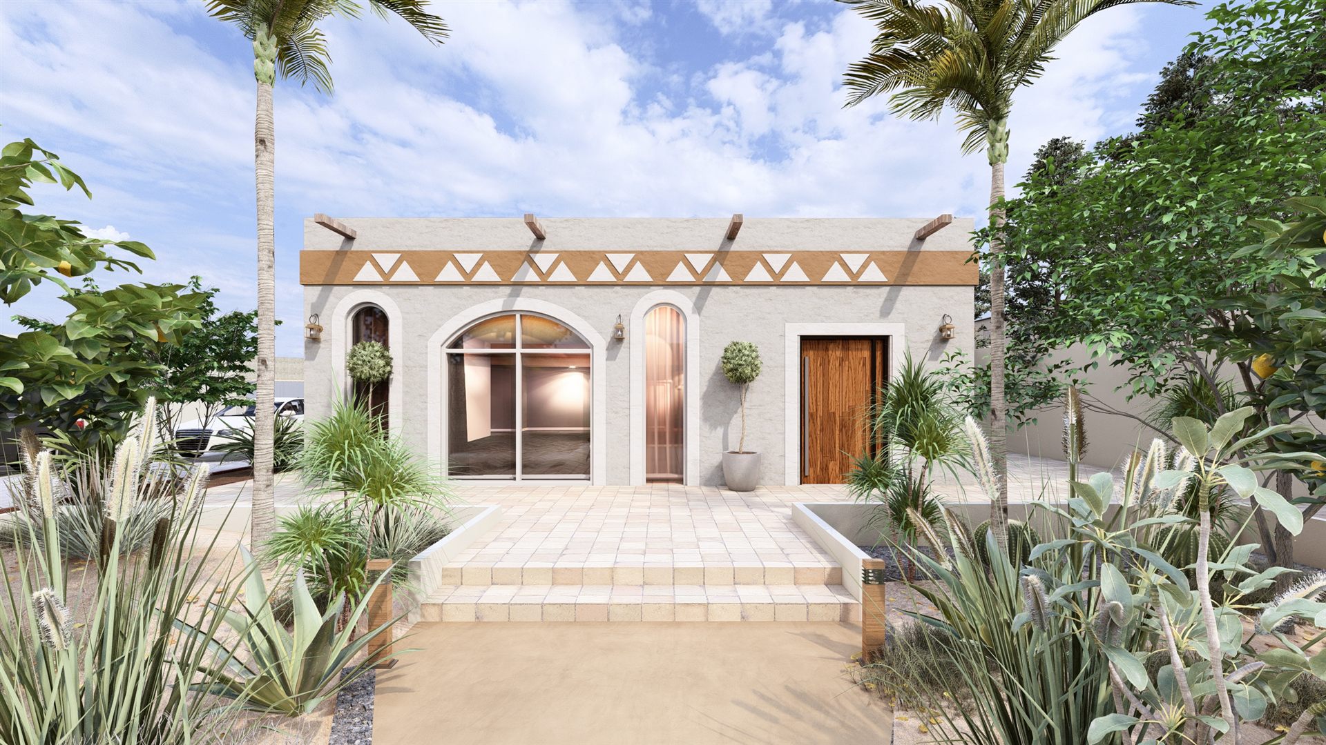 A third villa entrance in the compound