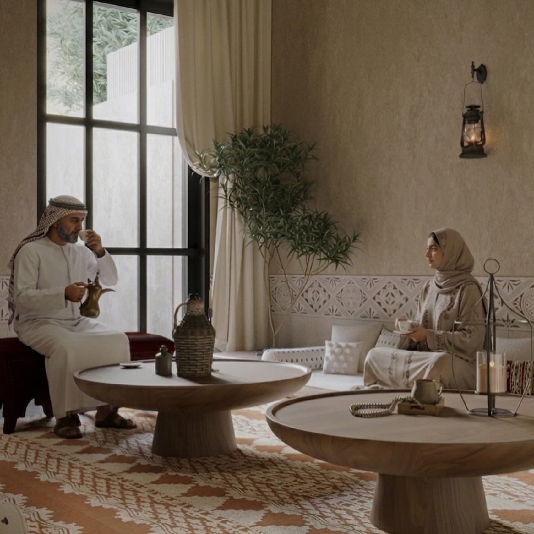 Traditional Saudi majlis interior designed by Green Arch